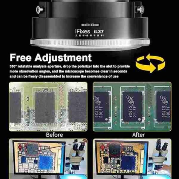 iFixes-iL37-microscope-LED-ring-light1 iFixes iL37 Microscope LED Ring Light – Polarized Anti-Glare Illuminator