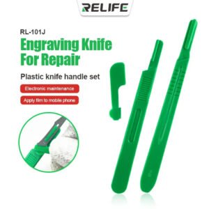 Relife RL-101J, engraving knife handle, precision cutting tool, PCB scraping tool, electronics repair knife, carving knife handle, mobile phone repair tool, blade holder set, precision repair accessory, Relife repair tools