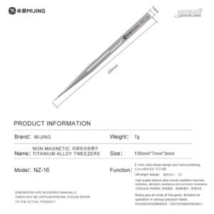 Mijing NZ-16 Titanium Alloy Tweezers